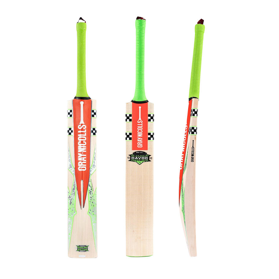 Gray-Nicolls Havoc 1.3 GN130+ junior cricket bat front profile with Powercurve face