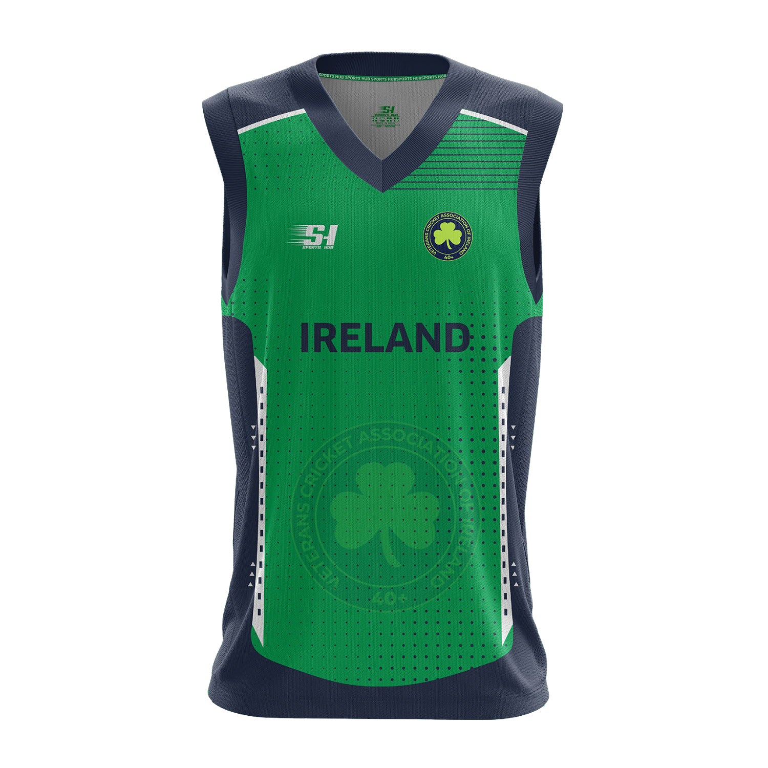 VCAI Over 40’s green and navy playing jumper with official team branding