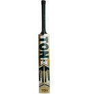 SS TON 999 English willow cricket bat front view with green grip