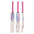 SS TON Slasher English willow cricket bat with pink grip front and side view